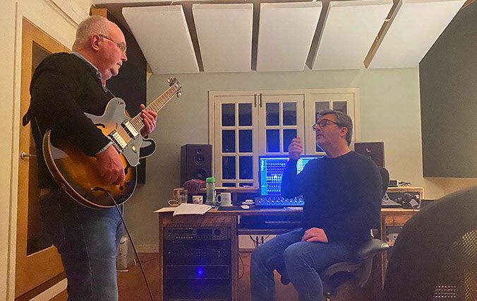 Ronald MacDonald performing Time Stands Still in the recording studio